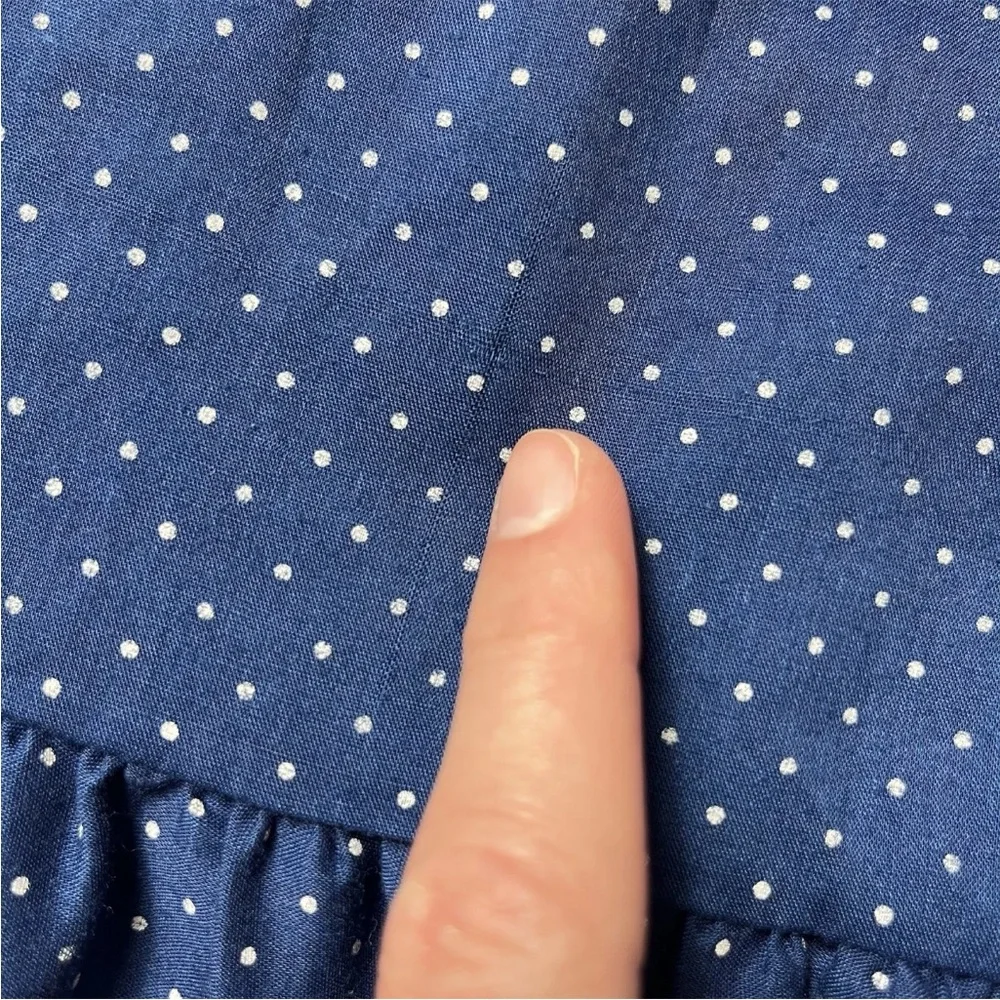 Vintage Winnie The Pooh Brand Toddler Girls Dress Navy White Polka Dot